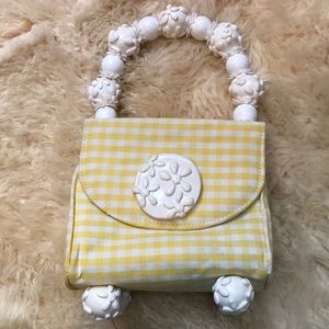 Rita Colombo Adorable Handbag Yellow/White Plaid